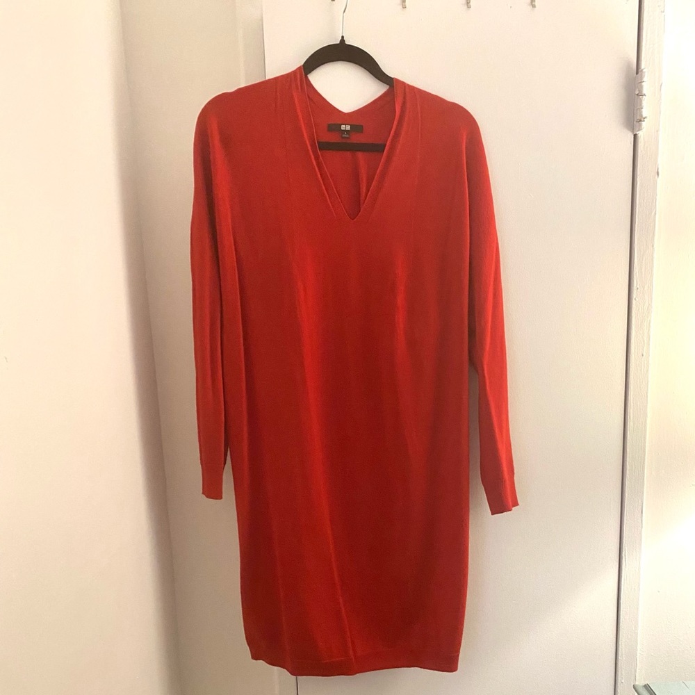 Uniqlo LIKE NEW Red Lightweight Knit Dress size small